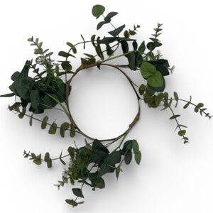 Faux Eucalyptus Plant Wreath 7” Minimalist Bendable Branches